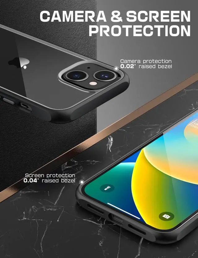 Alt view image 4 of 7 - SUPCASE Unicorn Beetle Style Series Case for iPhone 14 Plus (2022 Release) 6.7 Inch, Premium Hybrid Protective Clear Case (Black)