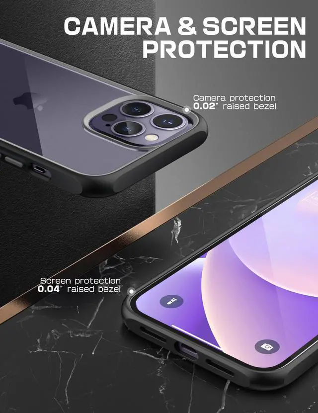 Alt view image 4 of 7 - SUPCASE Unicorn Beetle Style Case Designed for iPhone 14 Pro Max (2022 Release) 6.7 Inch, Premium Hybrid Protective Clear Case (Black)