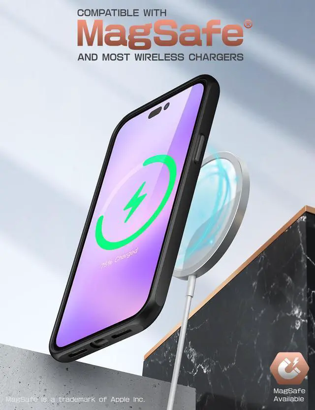 Alt view image 6 of 7 - SUPCASE Unicorn Beetle Style Case Designed for iPhone 14 Pro Max (2022 Release) 6.7 Inch, Premium Hybrid Protective Clear Case (Black)