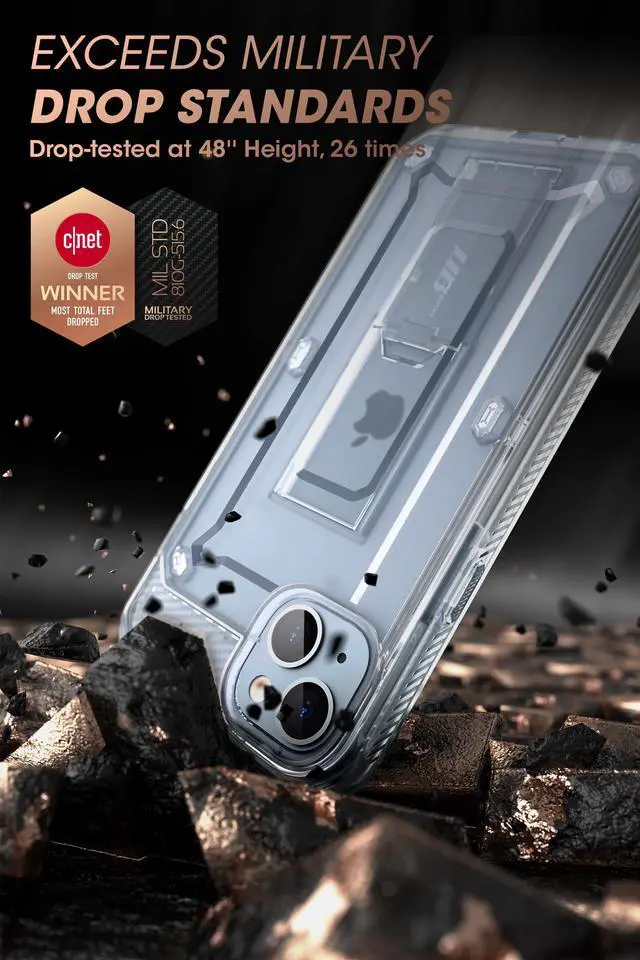 Alt view image 2 of 7 - SUPCASE Unicorn Beetle Pro Series Case for iPhone 14 Plus (2022 Release) 6.7 Inch, Built-in Screen Protector Full-Body Rugged Holster Case (Clear)