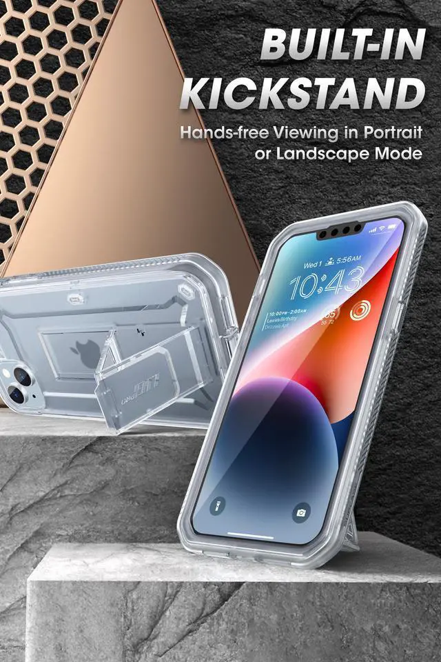 Alt view image 3 of 7 - SUPCASE Unicorn Beetle Pro Series Case for iPhone 14 Plus (2022 Release) 6.7 Inch, Built-in Screen Protector Full-Body Rugged Holster Case (Clear)