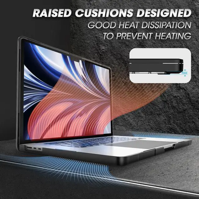Alt view image 6 of 7 - SUPCASE Unicorn Beetle Case for MacBook Air 13.6 Inch (2022) A2681 M2 Chip, Dual Layer Hard Shell Protective Cover for MacBook Air 13.6" with Touch ID (Black)