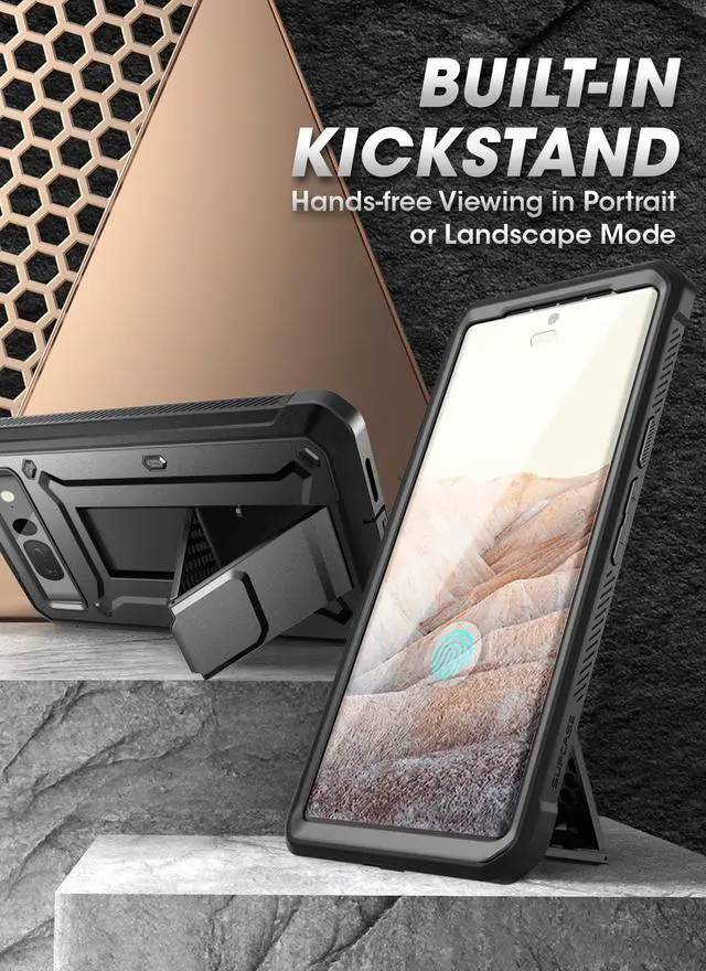 Alt view image 4 of 7 - SUPCASE Unicorn Beetle Pro Series Case for Google Pixel 7 Pro (2022 Release), Full-Body Rugged Belt-Clip & Kickstand Case with Built-in Screen Protector (Black)