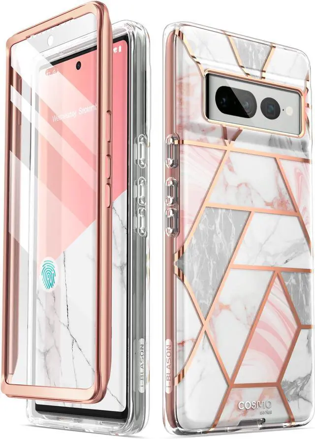 Main image of i-Blason Cosmo Series for Google Pixel 7 Pro Case (2022), Slim Full-Body Stylish Protective Case with Built-in Screen Protector (Marble)