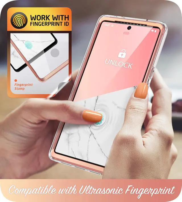 Alt view image 6 of 7 - i-Blason Cosmo Series for Google Pixel 7 Pro Case (2022), Slim Full-Body Stylish Protective Case with Built-in Screen Protector (Marble)