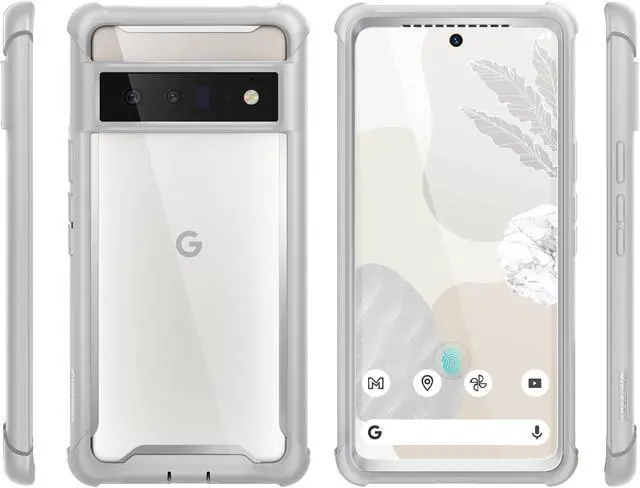 Alt view image 6 of 7 - i-Blason Ares Series Designed Case for Google Pixel 6 Pro 2022 Release, Full-Body Rugged Clear Bumper Case with Built-in Screen Protector (Gray)