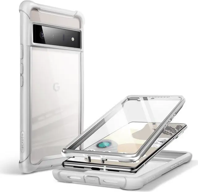 Main image of i-Blason Ares Series Designed Case for Google Pixel 6 Pro 2022 Release, Full-Body Rugged Clear Bumper Case with Built-in Screen Protector (Gray)
