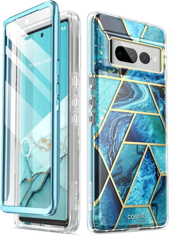 Main image of i-Blason Cosmo Series for Google Pixel 7 Pro Case (2022), Slim Full-Body Stylish Protective Case with Built-in Screen Protector (Ocean) Blue