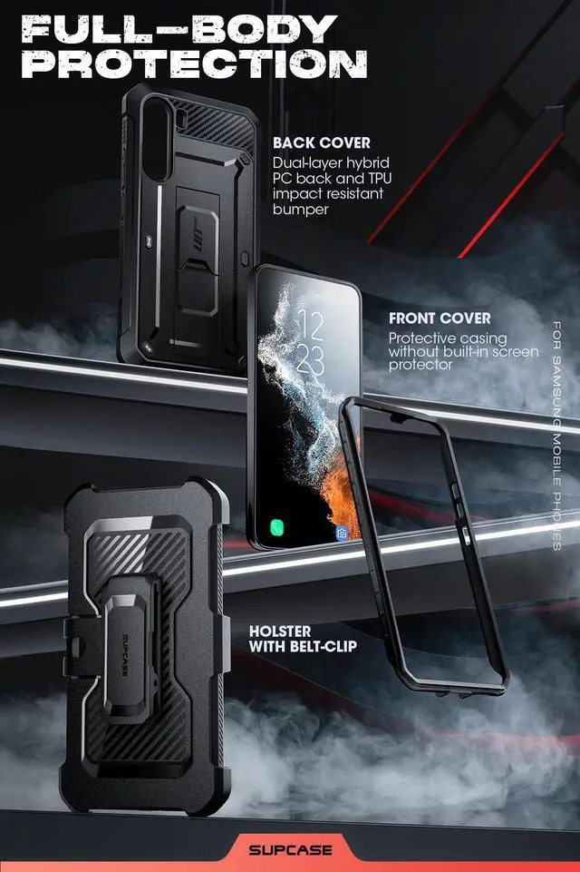 Alt view image 4 of 7 - SUPCASE Unicorn Beetle Pro Series Case for Samsung Galaxy S23 5G (2023 Release), Full-Body Dual Layer Rugged Belt-Clip & Kickstand Case Without Built-in Screen Protector (Black)