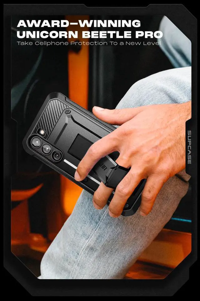 Alt view image 7 of 7 - SUPCASE Unicorn Beetle Pro Series Case for Samsung Galaxy S23 5G (2023 Release), Full-Body Dual Layer Rugged Belt-Clip & Kickstand Case Without Built-in Screen Protector (Black)