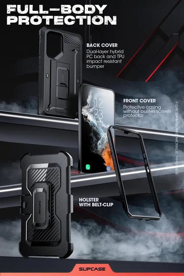 Alt view image 4 of 7 - SUPCASE Unicorn Beetle Pro Case for Samsung Galaxy S23 Ultra 5G (2023 Release), Full-Body Dual Layer Rugged Belt-Clip & Kickstand Case Without Built-in Screen Protector (Black)
