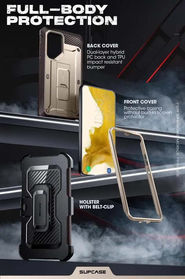 Alt view image 4 of 7 - SUPCASE Unicorn Beetle Pro Case for Samsung Galaxy S23 Ultra 5G (2023 Release), Full-Body Dual Layer Rugged Belt-Clip & Kickstand Case Without Built-in Screen Protector (PDF)