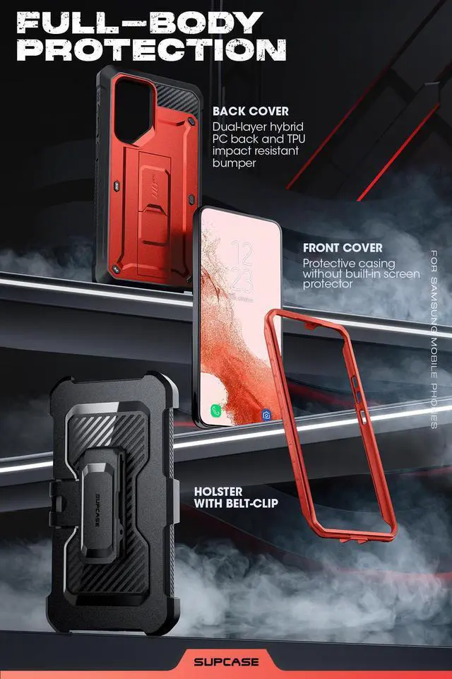 Alt view image 4 of 7 - SUPCASE Unicorn Beetle Pro Case for Samsung Galaxy S23 Ultra 5G (2023 Release), Full-Body Dual Layer Rugged Belt-Clip & Kickstand Case Without Built-in Screen Protector (Ruddy)