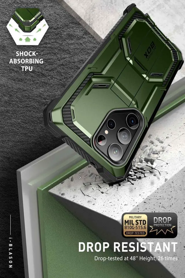 Alt view image 2 of 7 - i-Blason Armorbox Series Designed for Samsung Galaxy S23Ultra 5G (2023 Release), Full-Body Rugged Holster Bumper Case with Built-in Screen Protector & Kickstand (Guldan)
