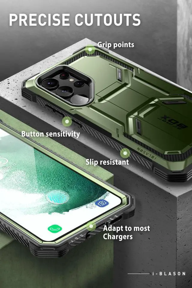 Alt view image 4 of 7 - i-Blason Armorbox Series Designed for Samsung Galaxy S23Ultra 5G (2023 Release), Full-Body Rugged Holster Bumper Case with Built-in Screen Protector & Kickstand (Guldan)
