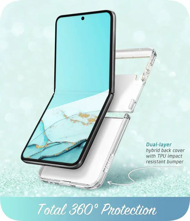 Alt view image 7 of 7 - i-Blason Cosmo Series Case for Samsung Galaxy Z Flip 3 5G (2021), Slim Stylish Protective Bumper Case Without Built-in Screen Protector Blue