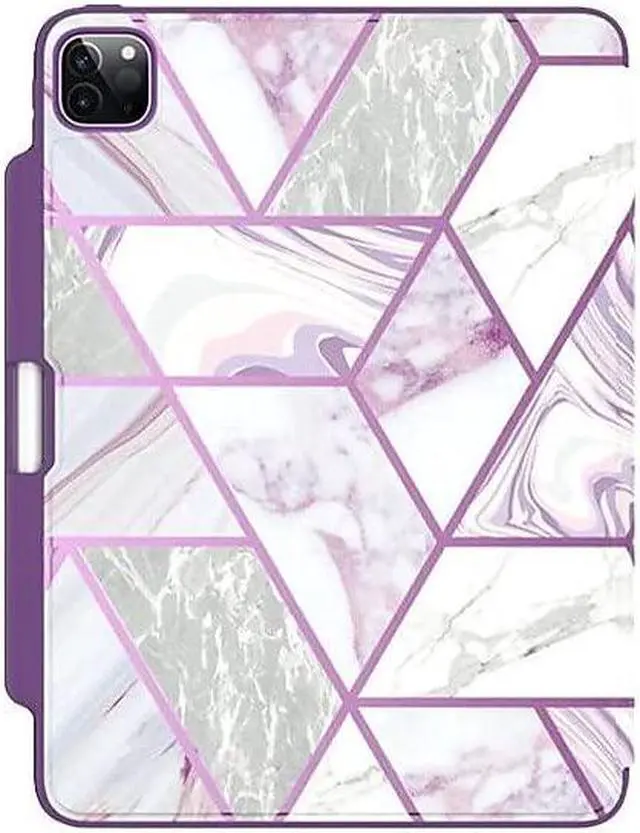 Alt view image 6 of 8 - I-BLASON For iPad Pro 11 Case (2020) Cosmo Full-Body Trifold Stand Marble Case Flip Cover with Auto Sleep/Wake & Pencil Holder