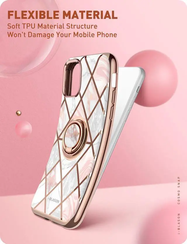 Alt view image 6 of 7 - i-Blason Cosmo Snap Case Designed for iPhone 11 (2019 Release), Slim with Built-in 360° Rotatable Ring Holder Kickstand Supports Car Mount (Marble)