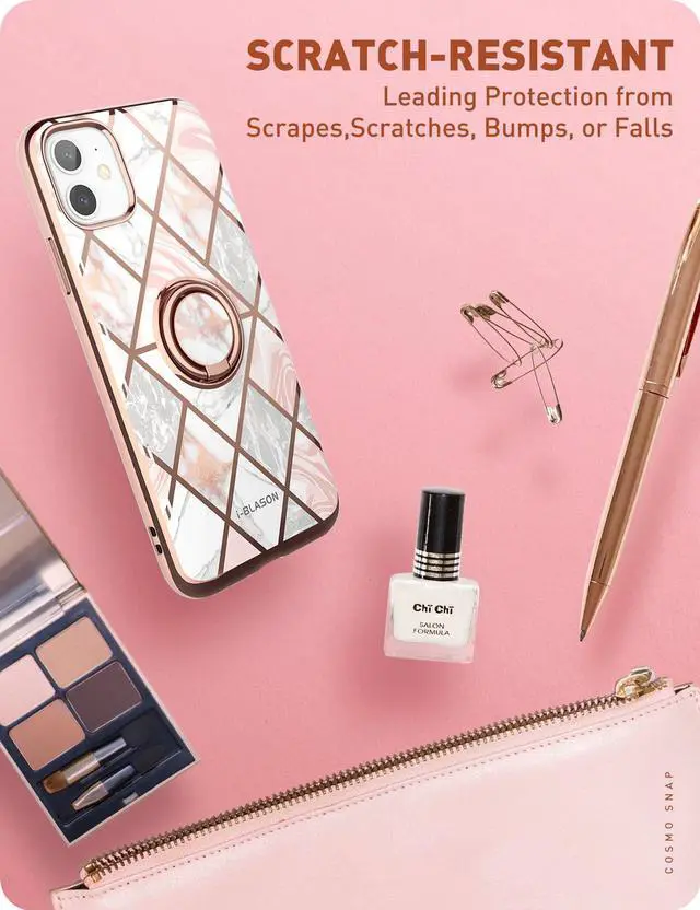 Alt view image 7 of 7 - i-Blason Cosmo Snap Case Designed for iPhone 11 (2019 Release), Slim with Built-in 360° Rotatable Ring Holder Kickstand Supports Car Mount (Marble)