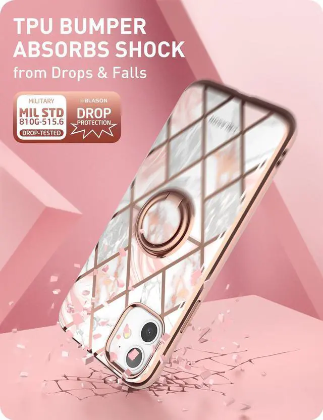 Alt view image 5 of 7 - i-Blason Cosmo Snap Case Designed for iPhone 11 (2019 Release), Slim with Built-in 360° Rotatable Ring Holder Kickstand Supports Car Mount (Marble)