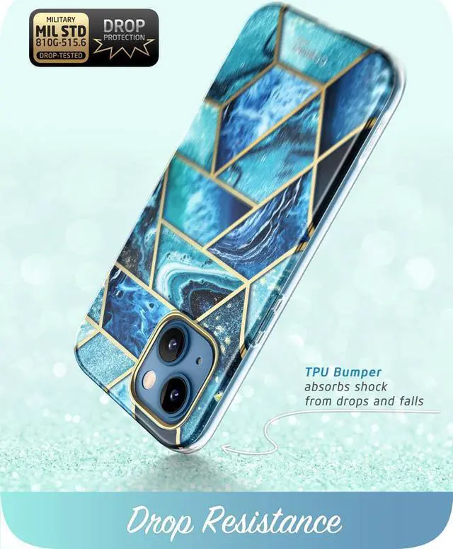 Alt view image 4 of 7 - i-Blason Cosmo Series Case for iPhone 13 Mini 5.4 inch (2021 Release), Slim Full-Body Stylish Protective Case with Built-in Screen Protector (Ocean)
