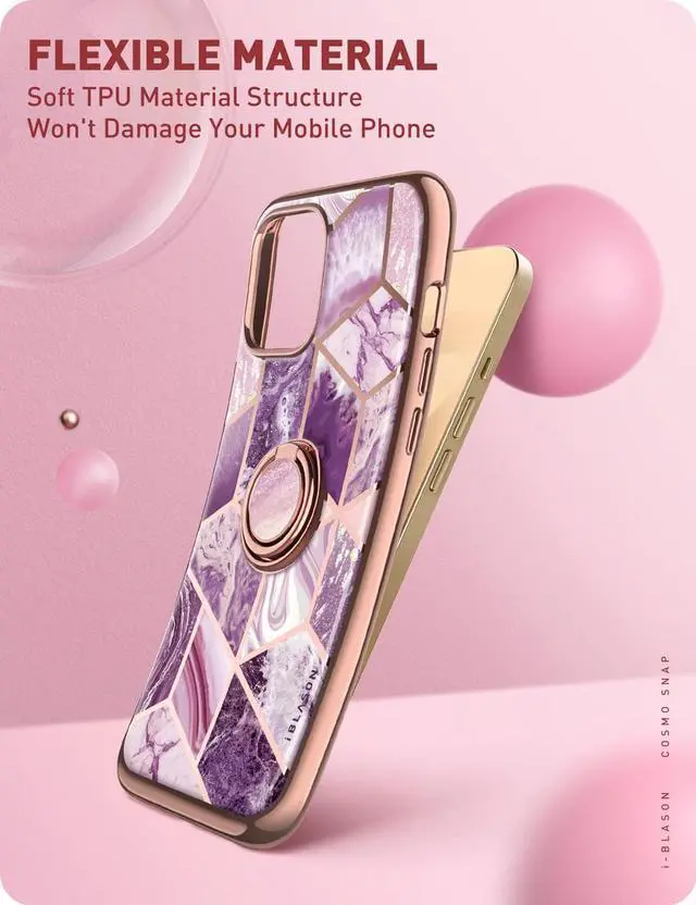 Alt view image 7 of 7 - i-Blason Cosmo Snap Case Designed for iPhone 13 Pro Max (6.7 Inch), Slim with Built-in 360° Rotatable Ring Holder Kickstand Supports Car Mount Purple