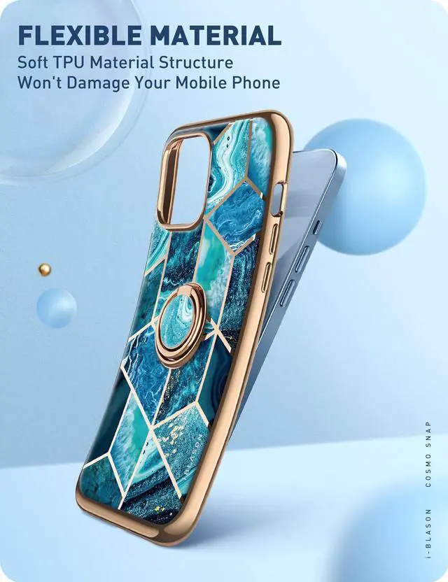 Alt view image 7 of 7 - i-Blason Cosmo Snap Case Designed for iPhone 13 Pro (6.1 Inch), Slim with Built-in 360° Rotatable Ring Holder Kickstand Supports Car Mount Blue