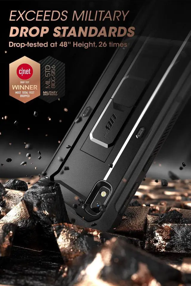 Alt view image 4 of 9 - SupCase Unicorn Beetle Pro Series Designed for Samsung Galaxy A10e Case(2019 Release), Full-Body Rugged Holster & Kickstand Case with Built-in Screen Protector (Black)