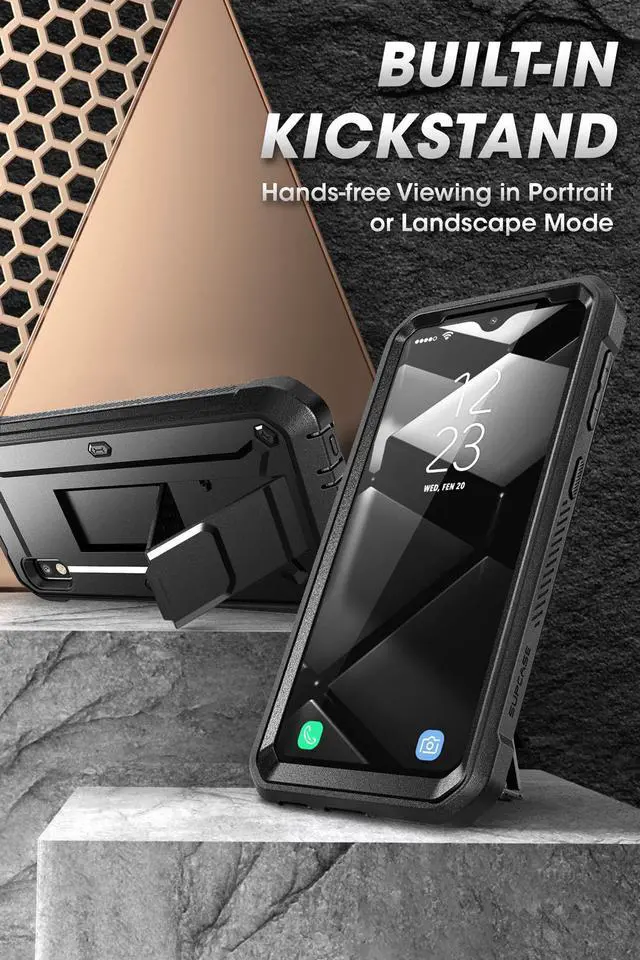 Alt view image 5 of 9 - SupCase Unicorn Beetle Pro Series Designed for Samsung Galaxy A10e Case(2019 Release), Full-Body Rugged Holster & Kickstand Case with Built-in Screen Protector (Black)