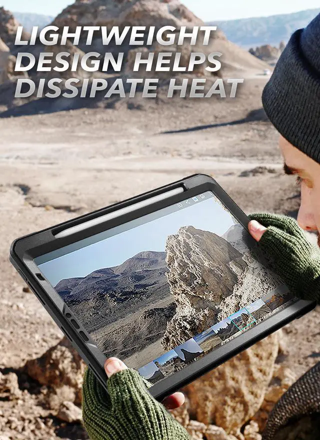 Alt view image 6 of 7 - SUPCASE UB Pro Series Case for iPad Pro 12.9 inch for 2020 Release only, Support Apple Pencil Charging with Built-in Screen Protector Full-Body Rugged Kickstand Protective Case (Black)