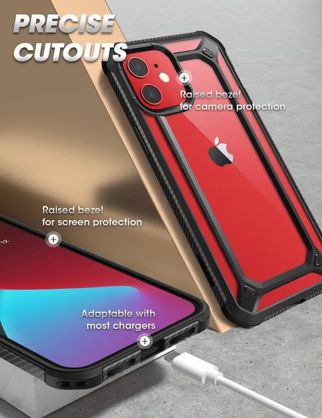 Alt view image 7 of 7 - SupCase Unicorn Beetle EXO Series Case for iPhone 12 / iPhone 12 Pro (2020 Release) 6.1 Inch, Premium Hybrid Protective Clear Bumper Case (Black)