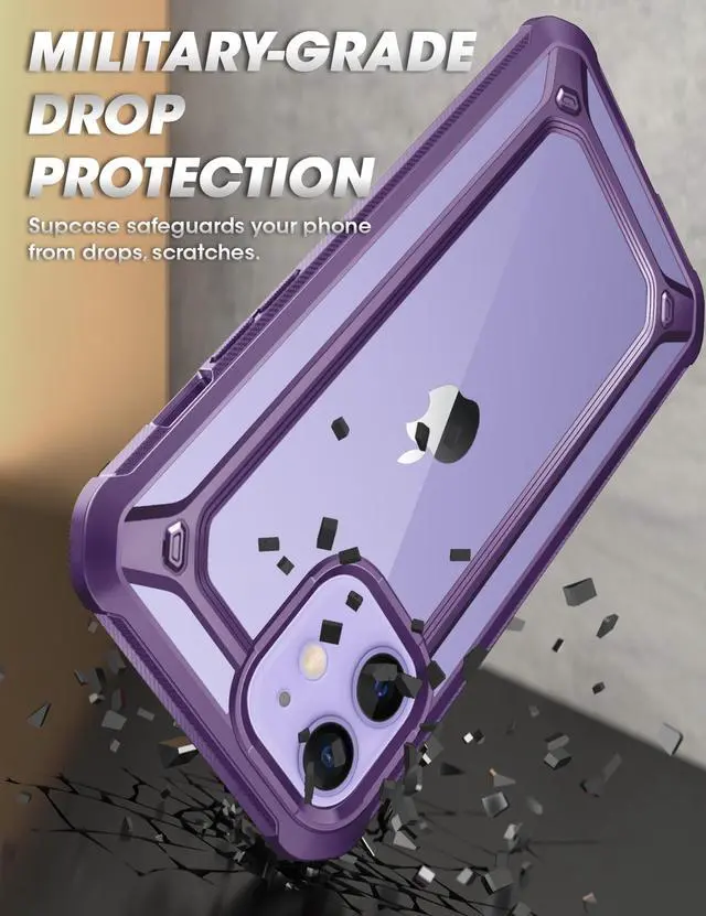 Alt view image 3 of 7 - SupCase Unicorn Beetle EXO Pro Series Case for iPhone 12 / iPhone 12 Pro (2020 Release) 6.1 Inch, with Built-in Screen Protector Premium Hybrid Protective Clear Bumper Case (Purple)