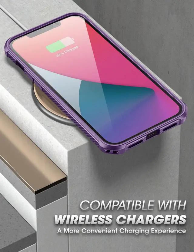 Alt view image 6 of 7 - SupCase Unicorn Beetle EXO Pro Series Case for iPhone 12 / iPhone 12 Pro (2020 Release) 6.1 Inch, with Built-in Screen Protector Premium Hybrid Protective Clear Bumper Case (Purple)