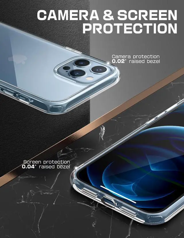 Alt view image 4 of 7 - SUPCASE Unicorn Beetle Style Case Designed for iPhone 13 Pro (2021 Release) 6.1 Inch, Premium Hybrid Protective Clear Case (Azure)