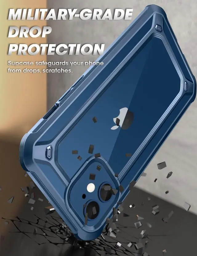 Alt view image 3 of 7 - SupCase Unicorn Beetle EXO Series Case for iPhone 12 / iPhone 12 Pro (2020 Release) 6.1 Inch, Premium Hybrid Protective Clear Bumper Case Blue