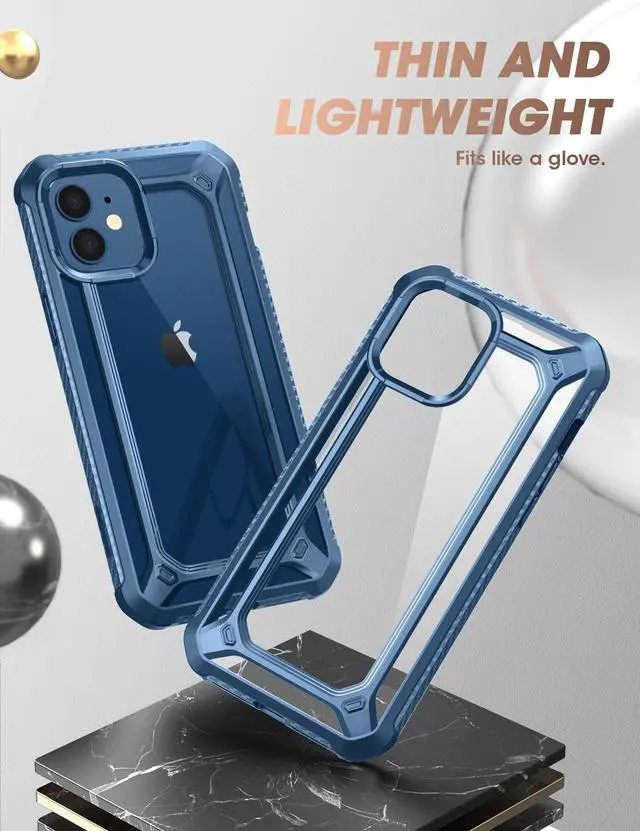Alt view image 4 of 7 - SupCase Unicorn Beetle EXO Series Case for iPhone 12 / iPhone 12 Pro (2020 Release) 6.1 Inch, Premium Hybrid Protective Clear Bumper Case Blue