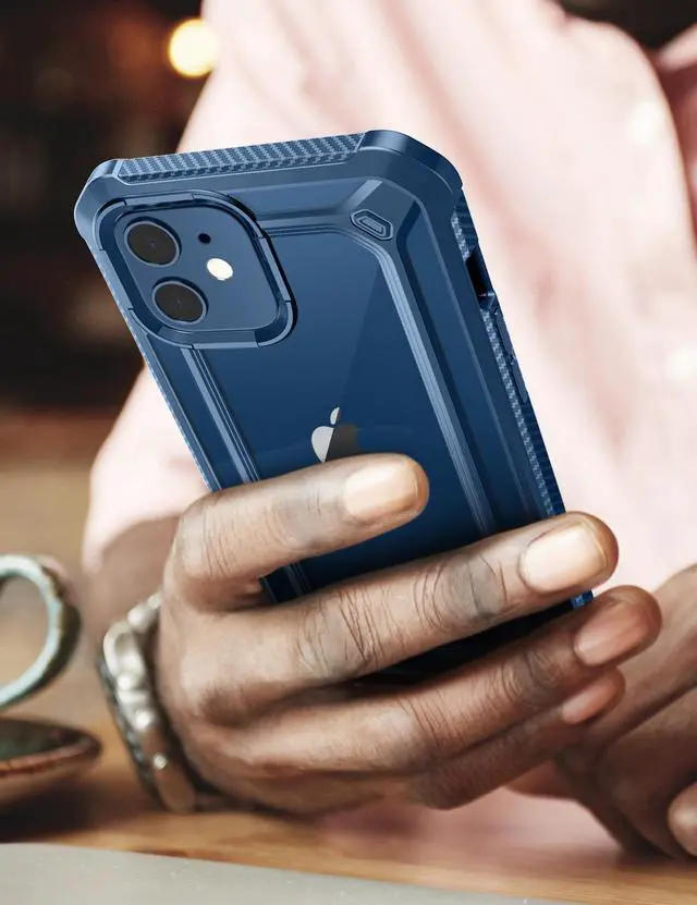 Alt view image 6 of 7 - SupCase Unicorn Beetle EXO Pro Series Case for iPhone 12 / iPhone 12 Pro (2020 Release) 6.1 Inch, with Built-in Screen Protector Premium Hybrid Protective Clear Bumper Case  Blue