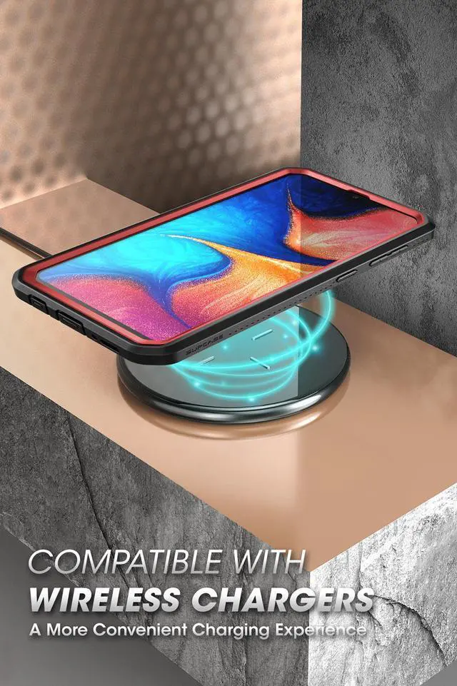 Alt view image 7 of 7 - SUPCASE Unicorn Beetle Pro Series Case Designed for Samsung Galaxy A20 /A30, Full-Body Rugged Holster & Kickstand Case with Built-in Screen Protector Red