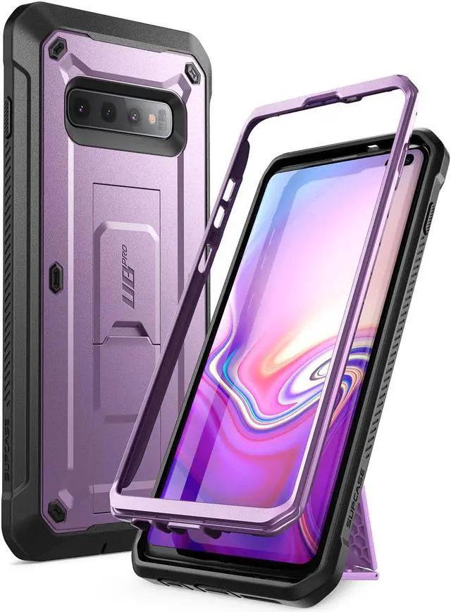 Alt view image 2 of 8 - Galaxy S10 Plus Unicorn Beetle Pro Full Body Rugged Holster Case (Purple)