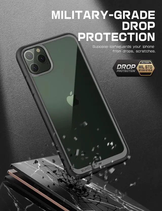 Alt view image 3 of 7 - Supcase Unicorn Beetle Style Series Case Designed for Iphone 11 Pro Max 6.5 Inch (2019 Release), Premium Hybrid Protective Clear Case (Black)