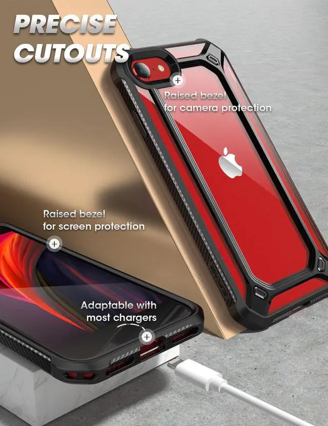 Alt view image 6 of 7 - SUPCASE [Unicorn Beetle EXO Series] Case for iPhone SE 3rd Gen (2022) / iPhone SE 2nd generation (2020) , Premium Hybrid Protective Clear Bumper Case for iPhone SE /7/8 (Black)