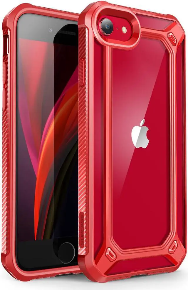 Main image of SUPCASE [Unicorn Beetle EXO Series] Case for iPhone SE 3rd Gen (2022) / iPhone SE 2nd generation (2020) , Premium Hybrid Protective Clear Bumper Case for iPhone SE /7/8 Red