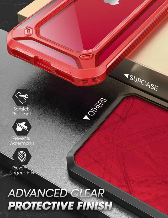 Alt view image 4 of 7 - SUPCASE [Unicorn Beetle EXO Series] Case for iPhone SE 3rd Gen (2022) / iPhone SE 2nd generation (2020) , Premium Hybrid Protective Clear Bumper Case for iPhone SE /7/8 Red