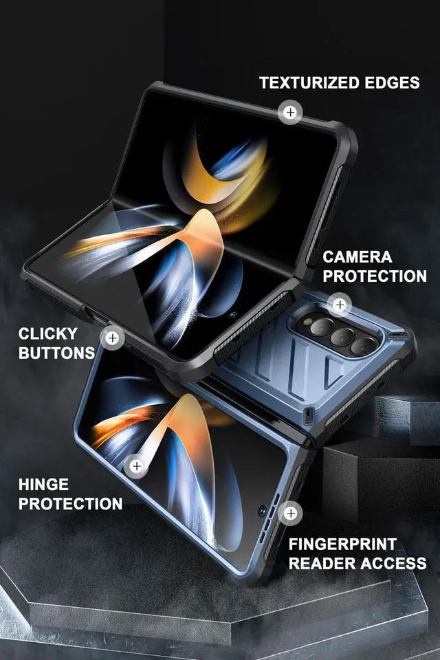 Alt view image 5 of 7 - SUPCASE Unicorn Beetle Case for Galaxy Z Fold 4 5G (2022), [Rugged Belt Clip] Shockproof Protective Case with Built-in Screen Protector & Kickstand (Titl)