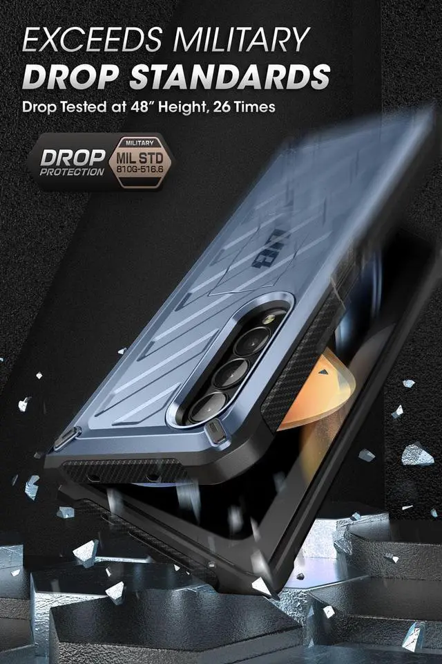 Alt view image 2 of 7 - SUPCASE Unicorn Beetle Case for Galaxy Z Fold 4 5G (2022), [Rugged Belt Clip] Shockproof Protective Case with Built-in Screen Protector & Kickstand (Titl)