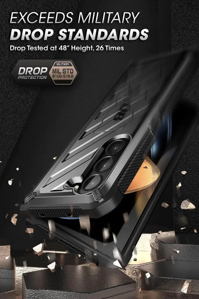 Alt view image 2 of 7 - SUPCASE Unicorn Beetle Case for Galaxy Z Fold 5 5G (2023), [Belt Clip with Pen Holder] Shockproof Protective Rugged Case with Built-in Screen Protector & Kickstand (Black)