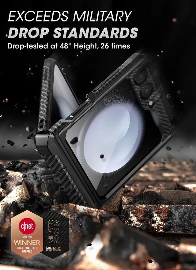 Alt view image 2 of 7 - SUPCASE Unicorn Beetle Pro Series Case for Samsung Galaxy Z Flip 5 5G (2023), [Hinge Protection] Dual Layer Rugged Protective Case with Holster & Kickstand (Black)