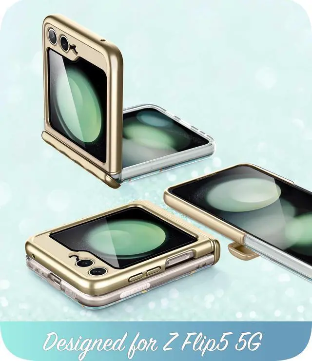 Alt view image 3 of 7 - i-Blason Cosmo Series Protective Case for Samsung Galaxy Z Flip 5 5G (2023), Marble Blue