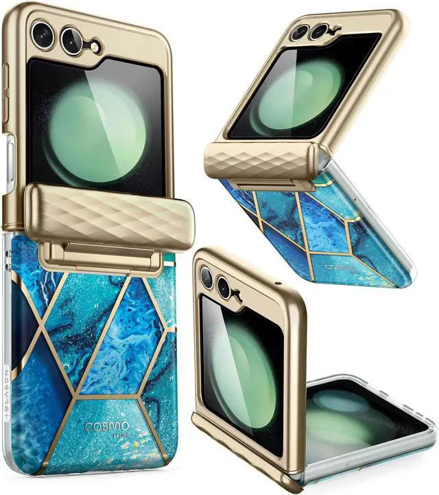 Main image of i-Blason Cosmo Series Protective Case for Samsung Galaxy Z Flip 5 5G (2023), Marble Blue