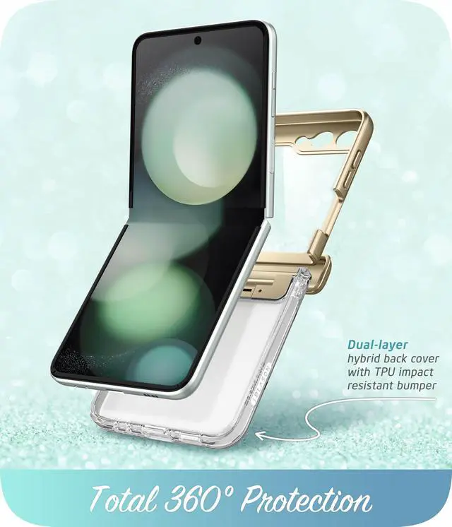 Alt view image 6 of 7 - i-Blason Cosmo Series Protective Case for Samsung Galaxy Z Flip 5 5G (2023), Marble Blue